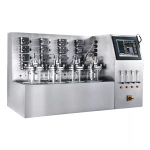 система з декількома паралельними скляними ферментаторами-біореакторами